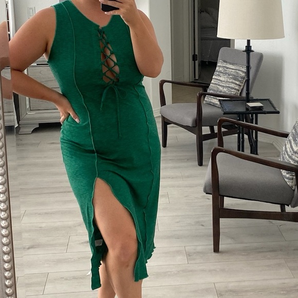 wild fable Dresses & Skirts - Wild Fable Cross Front Ribbed Midi Dress